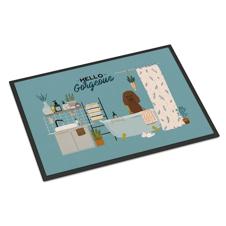 Carolines Treasures 24 x 36 in. Irish Water Spaniel in Bathtub Indoor or Outdoor Mat CK7485JMAT